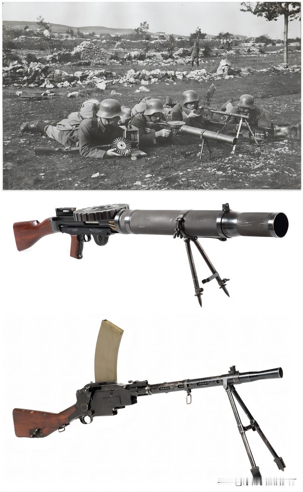 1917年10月，第一次世界大战，一队德国士兵正在训练。画面中出现了两挺轻机枪，