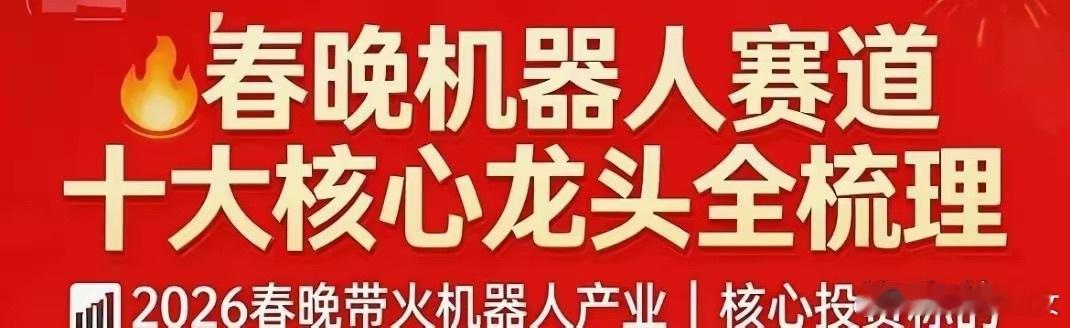 春晚机器人十大核心标的1. 绿的谐波：春晚机器人谐波减速器核心供应商，技术壁垒高