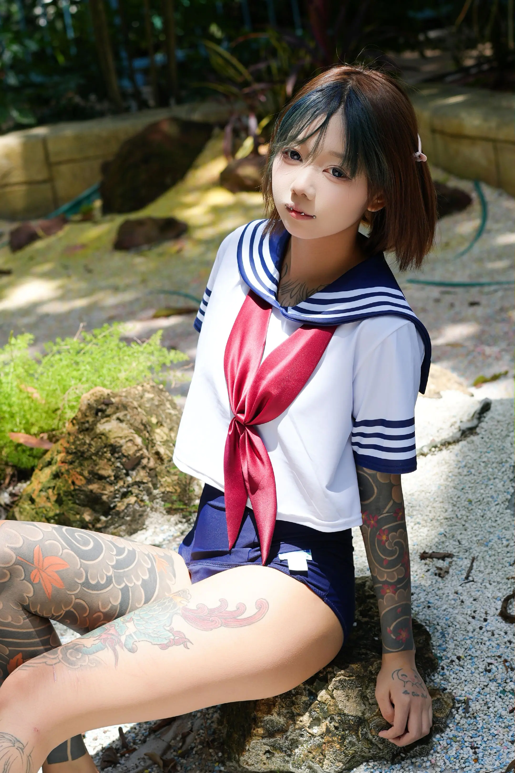 水手服少女 日系少女 水手制服穿搭 刺青 纹身女孩
