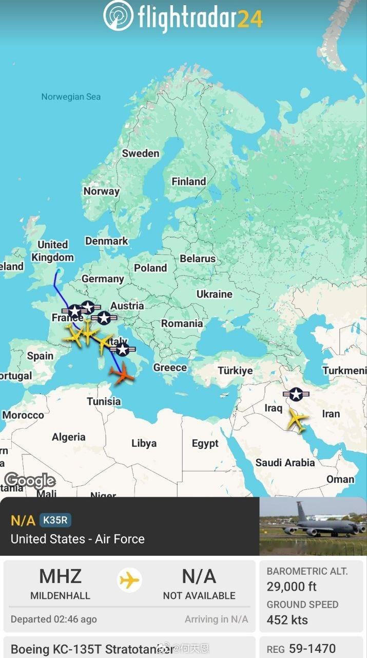 美国空军正在进行的一次运输任务，正将多架高速飞行器运往中东地区。截至目前，已有 