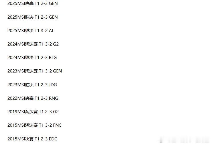 T1在MSI第12次打满BO5，面对LPL的第5局是1胜4负T1拒绝被BLG拿下