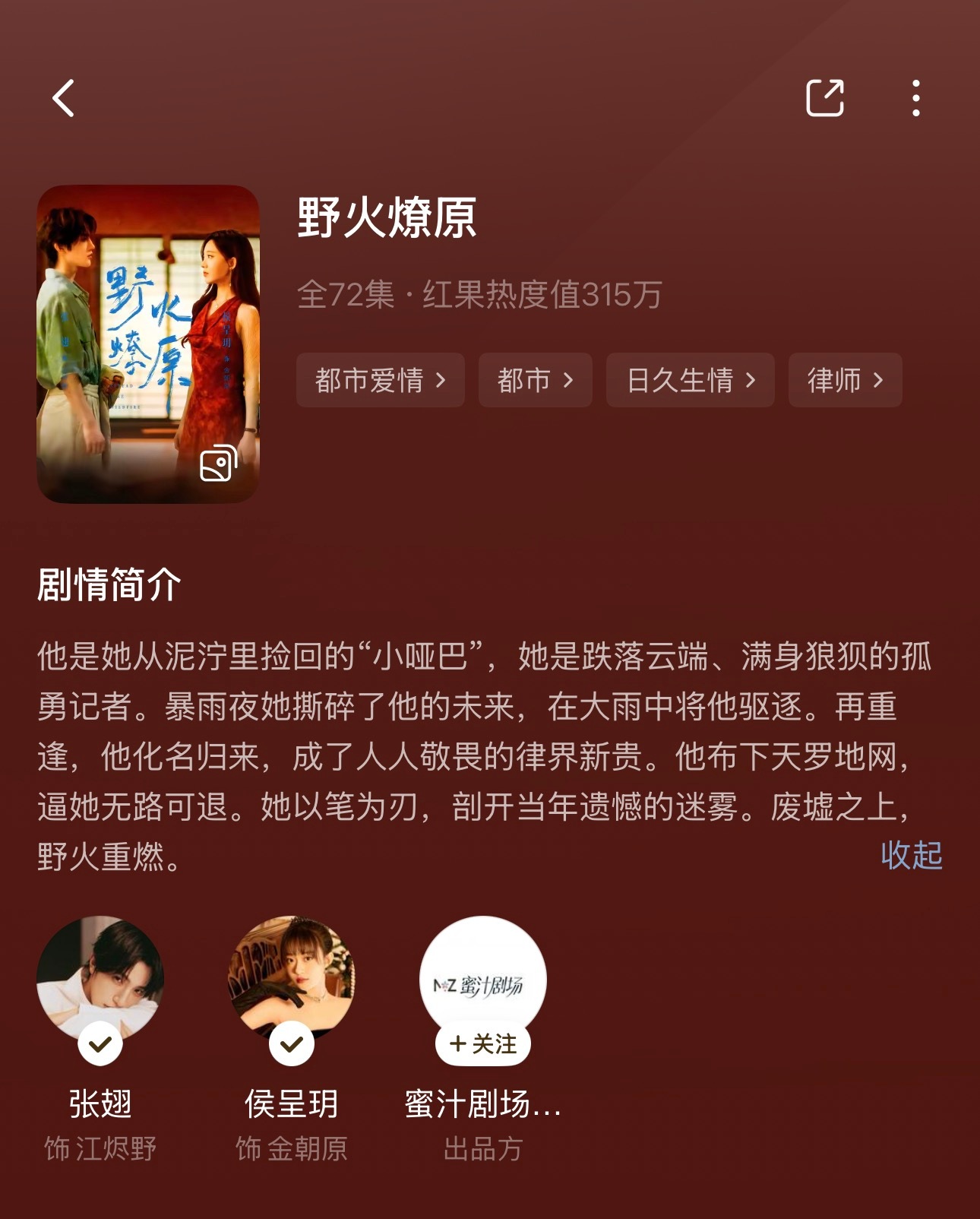 张翅和侯呈玥的新剧，你们觉得好看吗