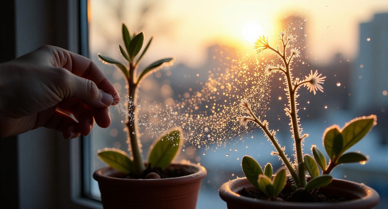 冬日三餐打卡在清晨的阳台上，我用手细心地为盆栽裹上薄薄的保温膜，防止寒气侵袭。阳