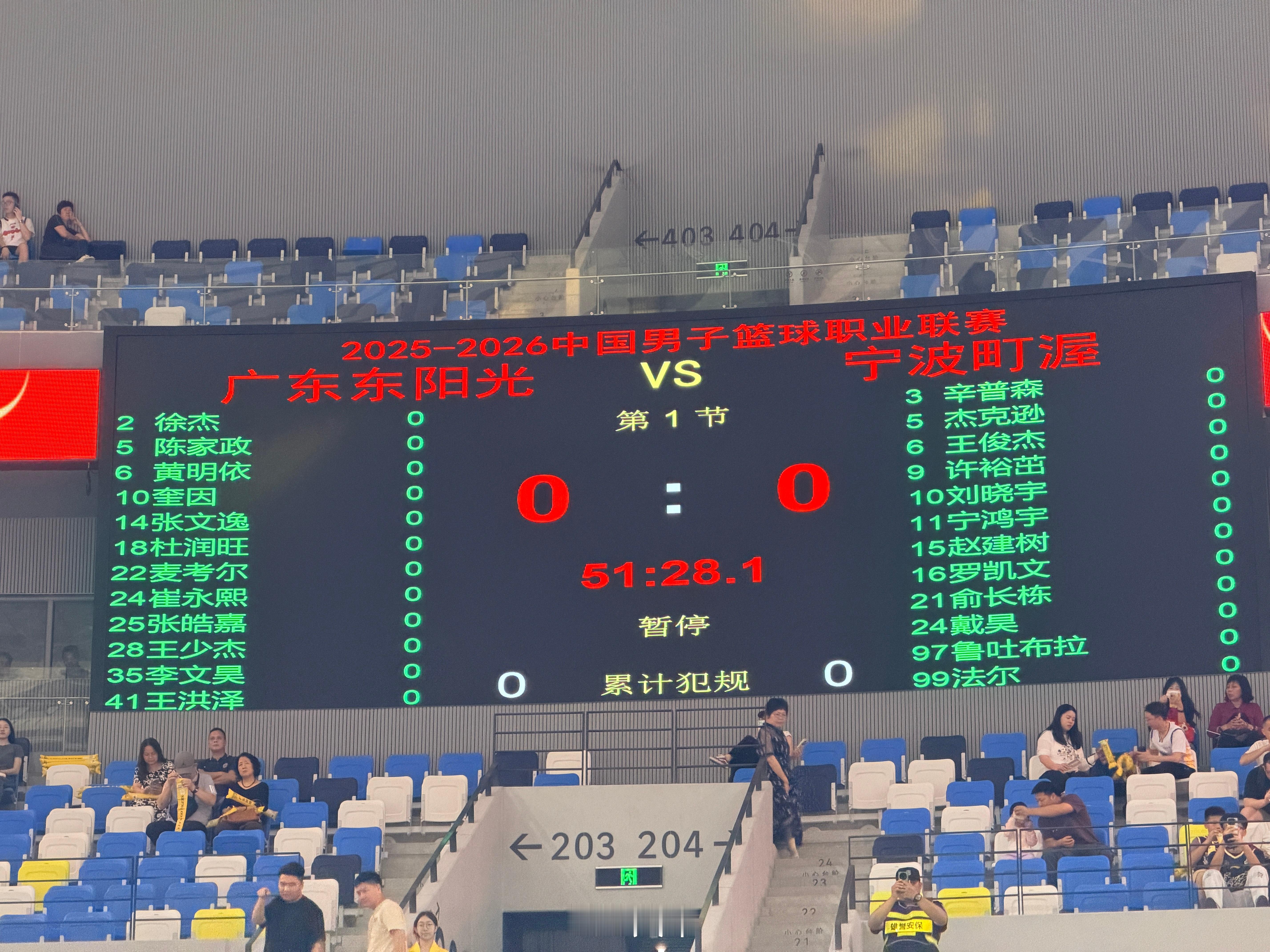 本场大名单广东男篮vs宁波男篮 佛山·顺德德胜体育中心
