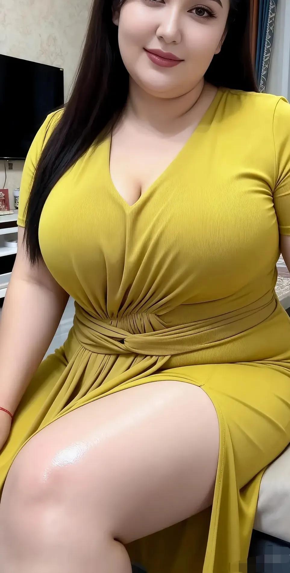 丰腴大码颜值高
夏日素裹黄丝缟
胸隆腿美羊脂玉
秀色可餐奶油糕