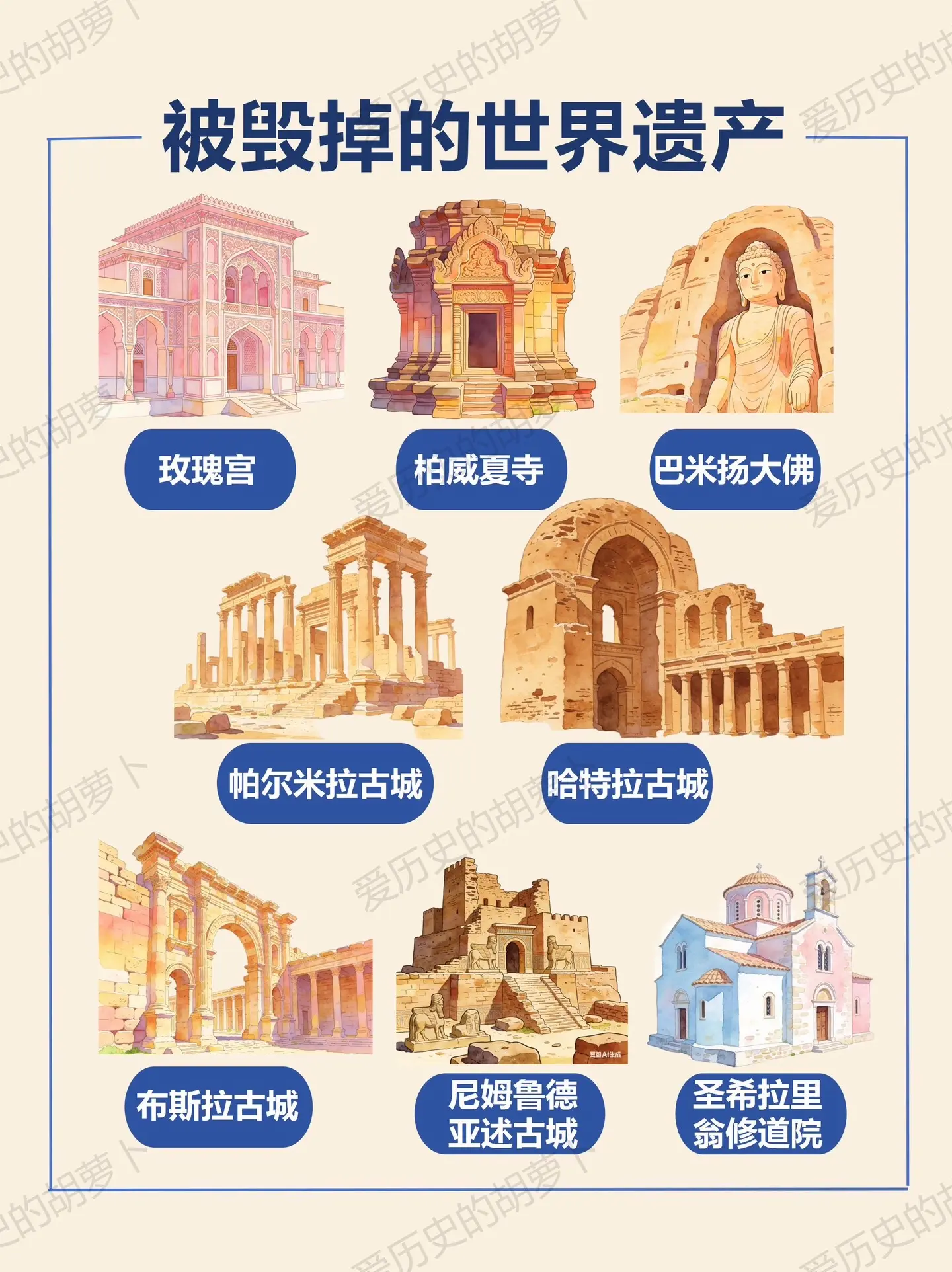 看完泪目｜这些曾惊艳千年的古迹，只剩残骸。这些被摧毁的世界遗产 却再也...