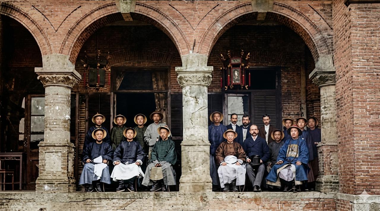 这是1900-1905年，南洋公学（今上海交通大学前身）建校初创期的合影，前排右