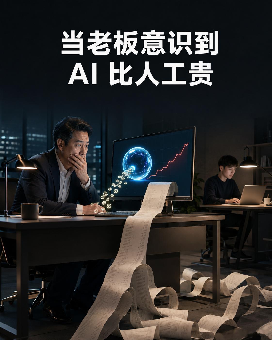 当老板意识到AI比人工贵以前老板问：“能不能用AI把这个岗位省掉？”看完账单后老