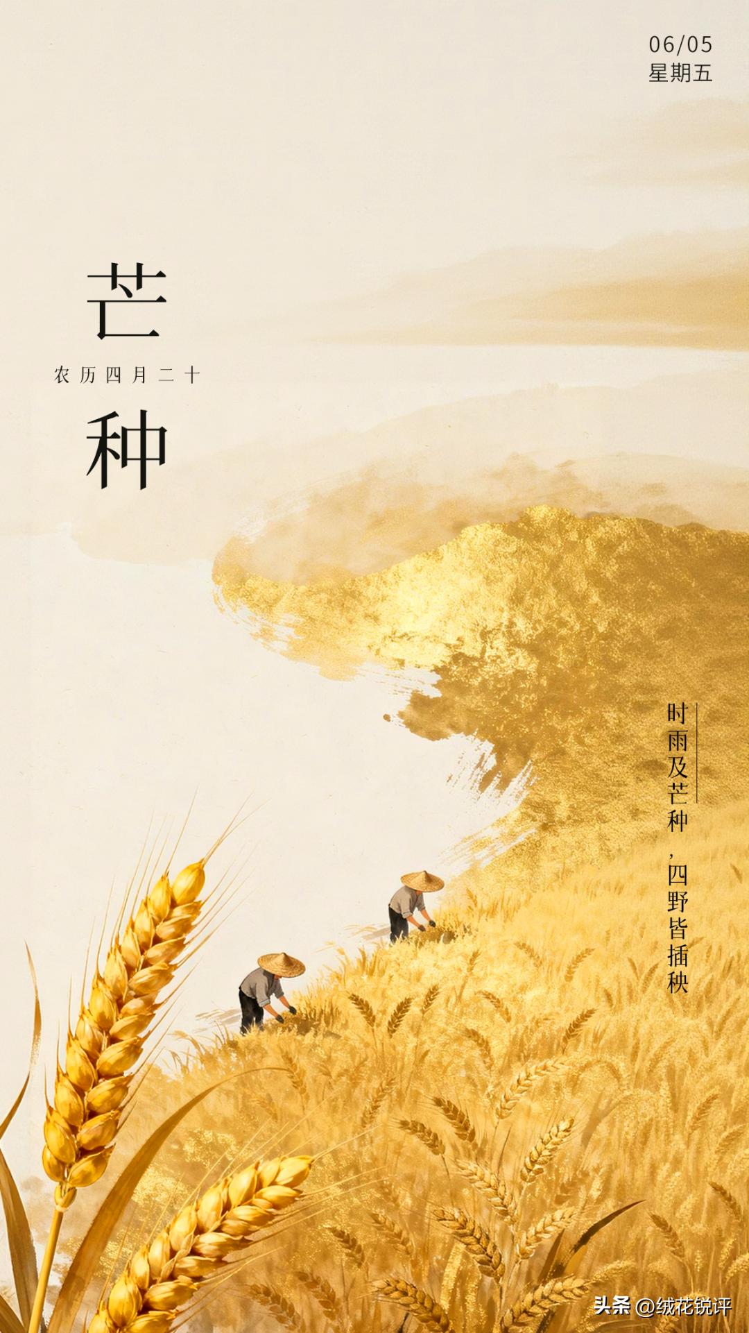 今日芒种，夏意正浓！
芒种是夏季第三个节气，也是一年里最忙的时候。“芒”是麦芒初