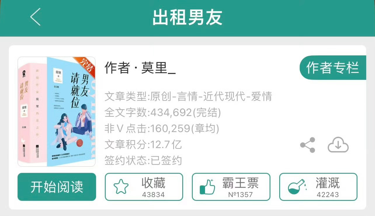 小说推荐：《出租男友》 作者:莫里简评：又美又飒的成熟姐姐vs和身材巨棒的一米九