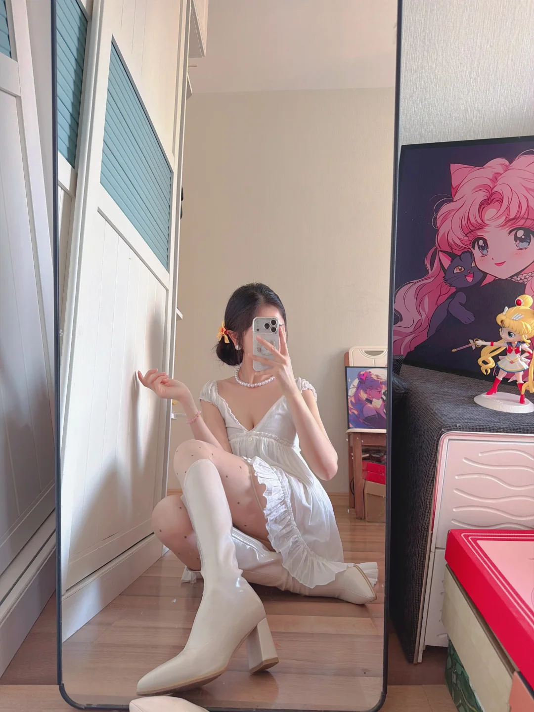 啊啊啊！白靴和碎花裙绝配！