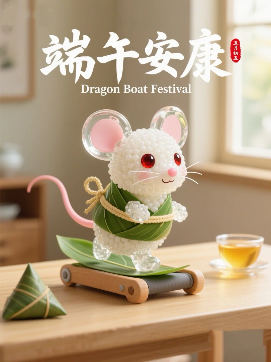 2026端午节十二生肖水晶粽子图片海报