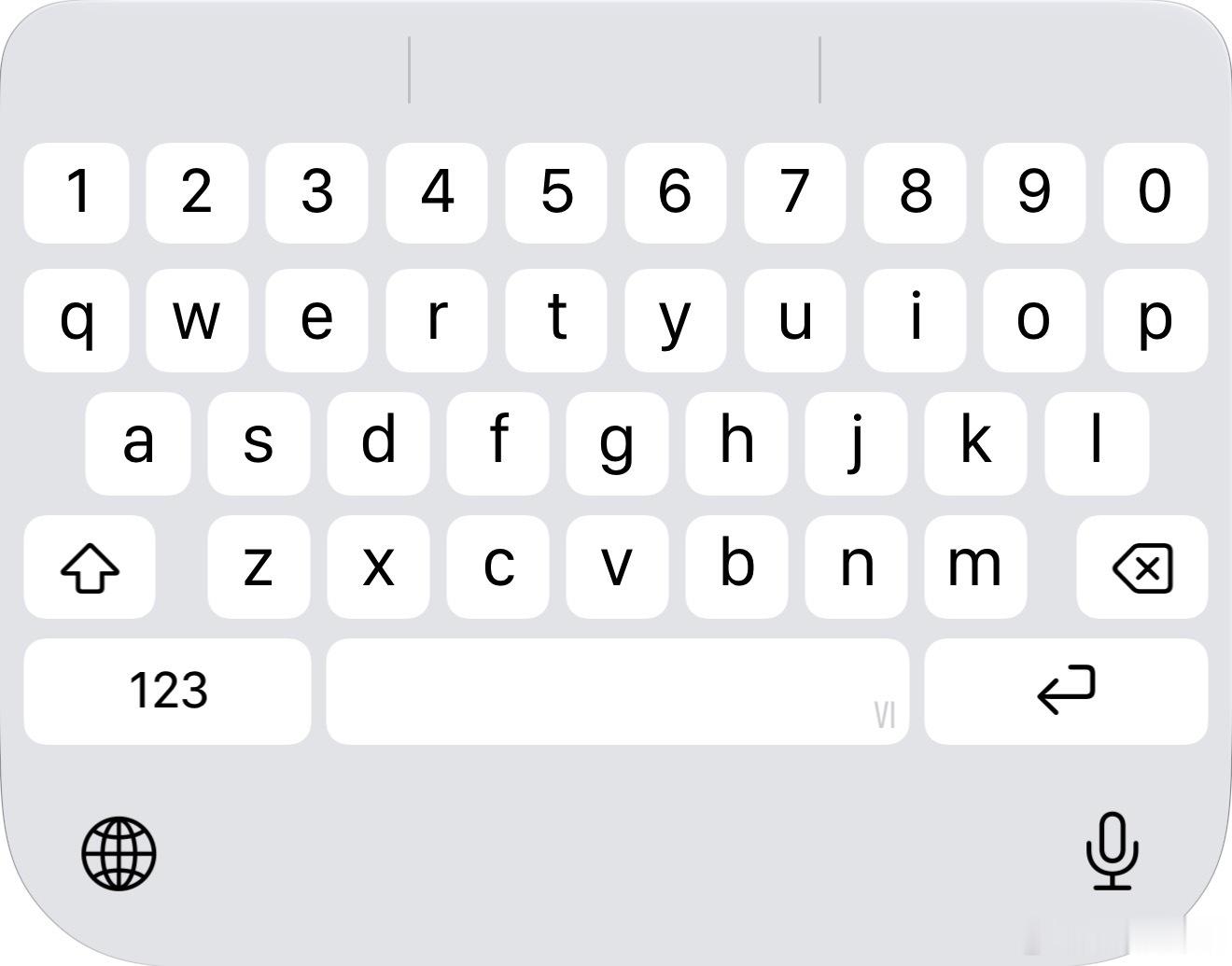iOS内置键盘添加数字行的唯一办法，使用越南VNI键盘。 