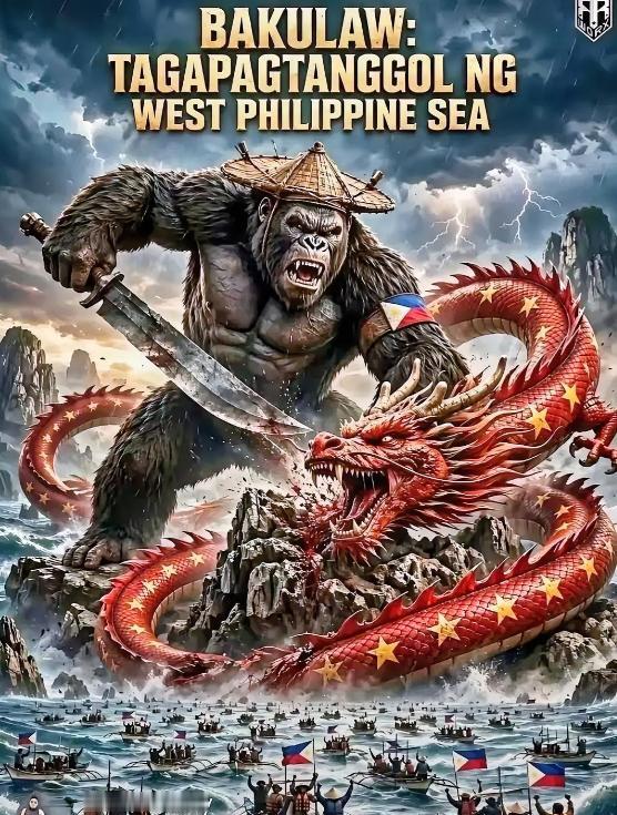 菲律宾反击的手法太拙劣，为了证明自己不是猴子，竟然画了张金刚屠龙的漫画。最绝的是