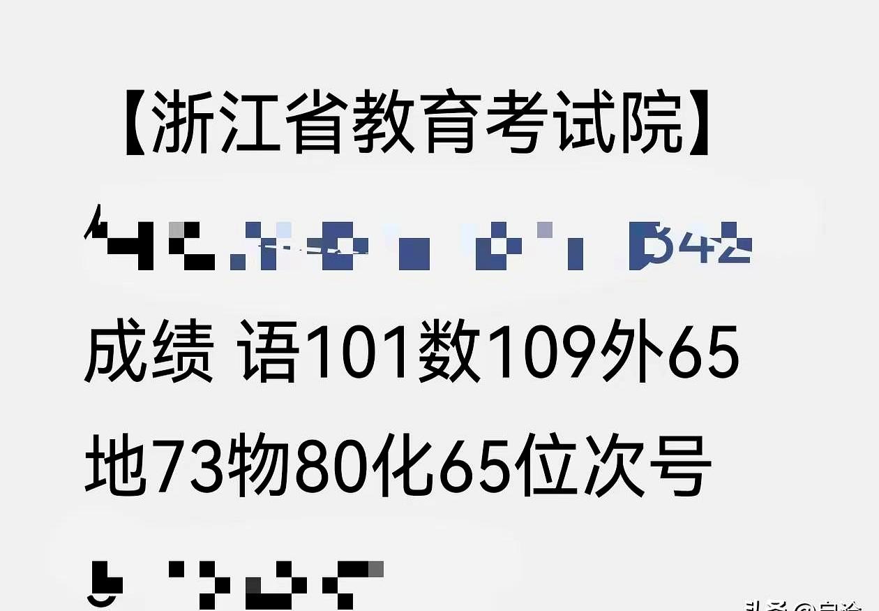 493分，刚好差1分过浙江一段线，这种感觉谁懂啊？
我女儿高考成绩发到我手机上的