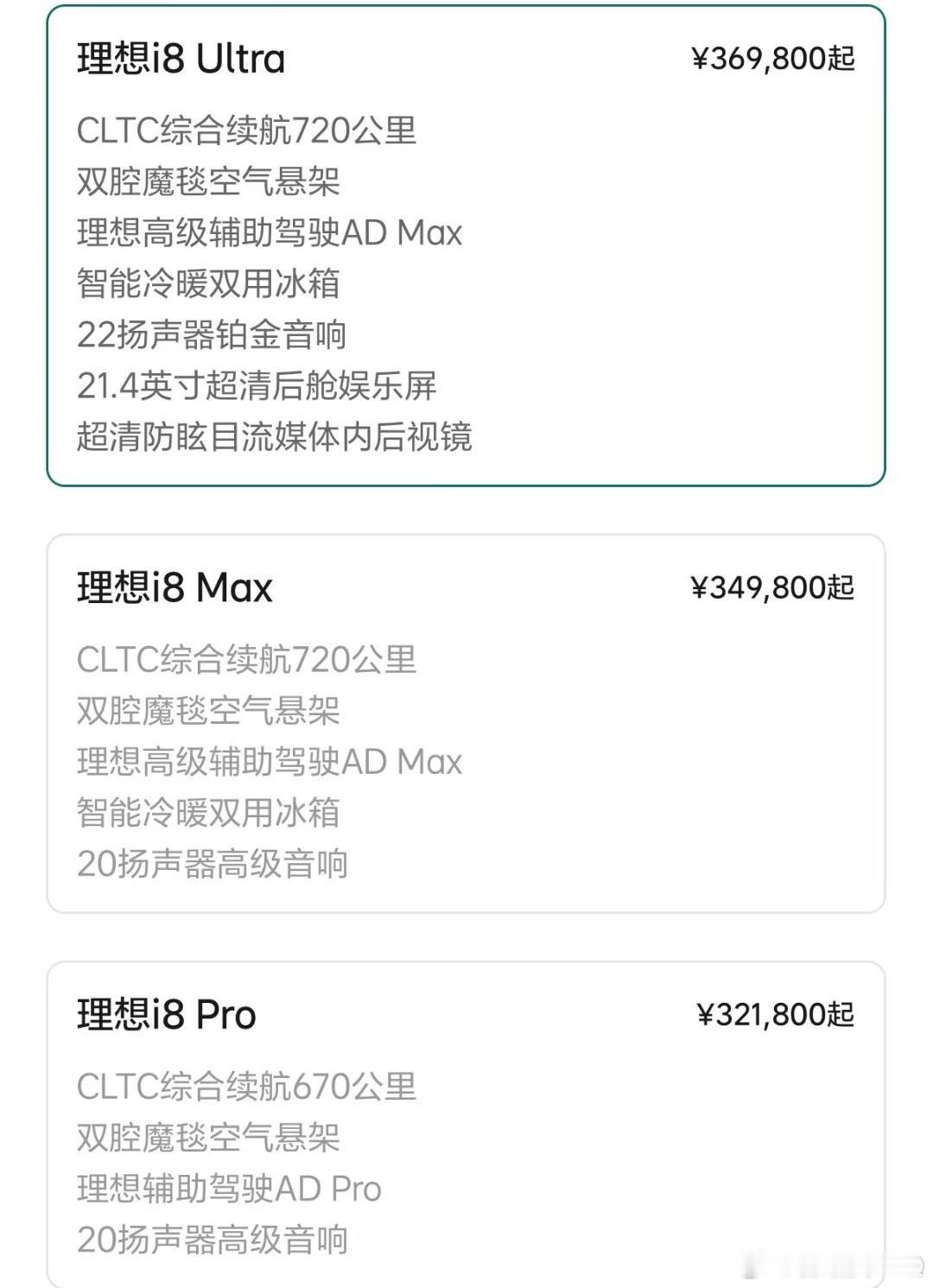 理想i8上市 这价格基本和L8焕新版基本一样，巧了，这两个8也算是理想目前我最喜