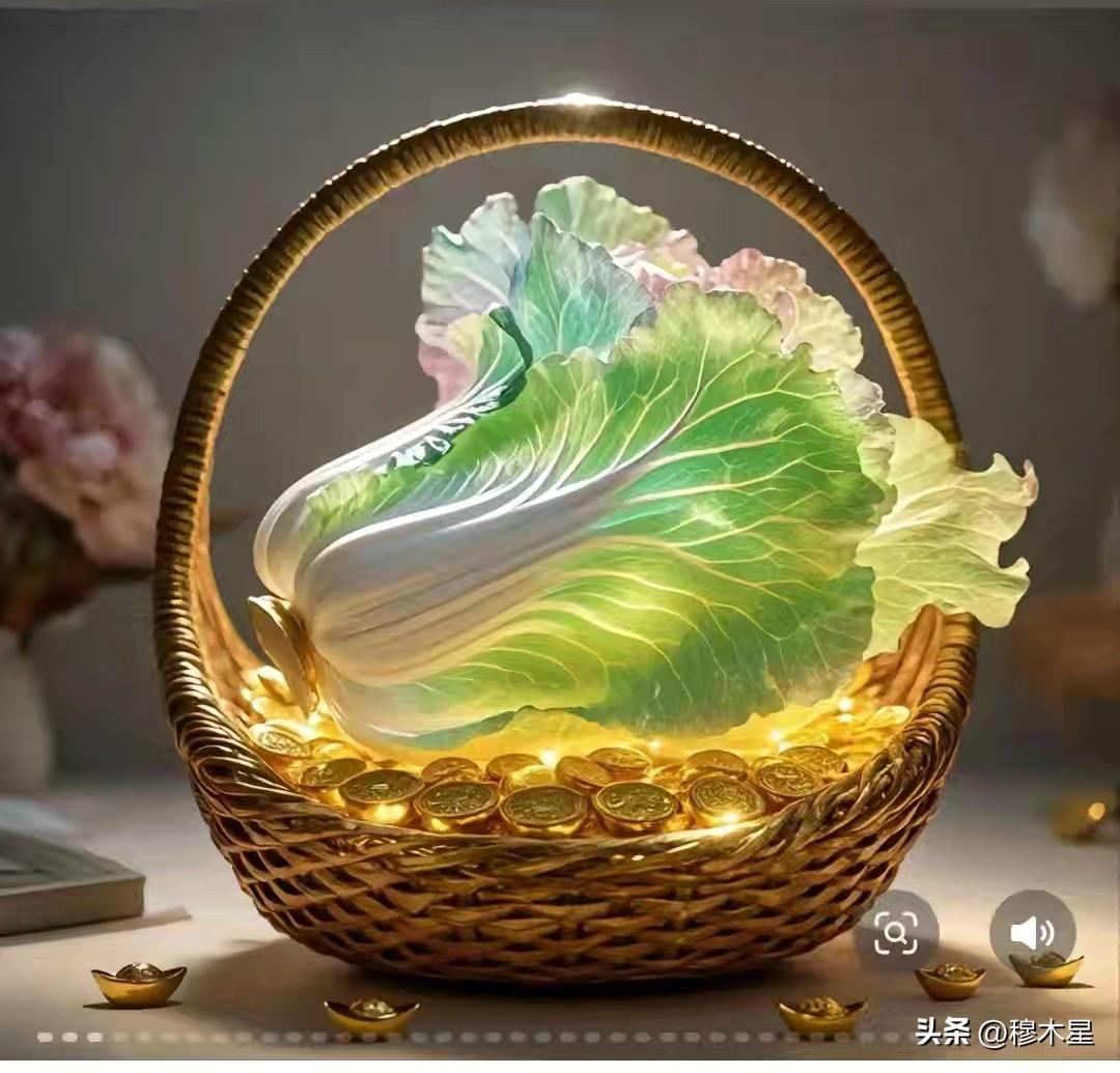 见此白菜，
预示你要八方来财！
白菜即百财，
相信你的财运马上就来。
春雨一下，