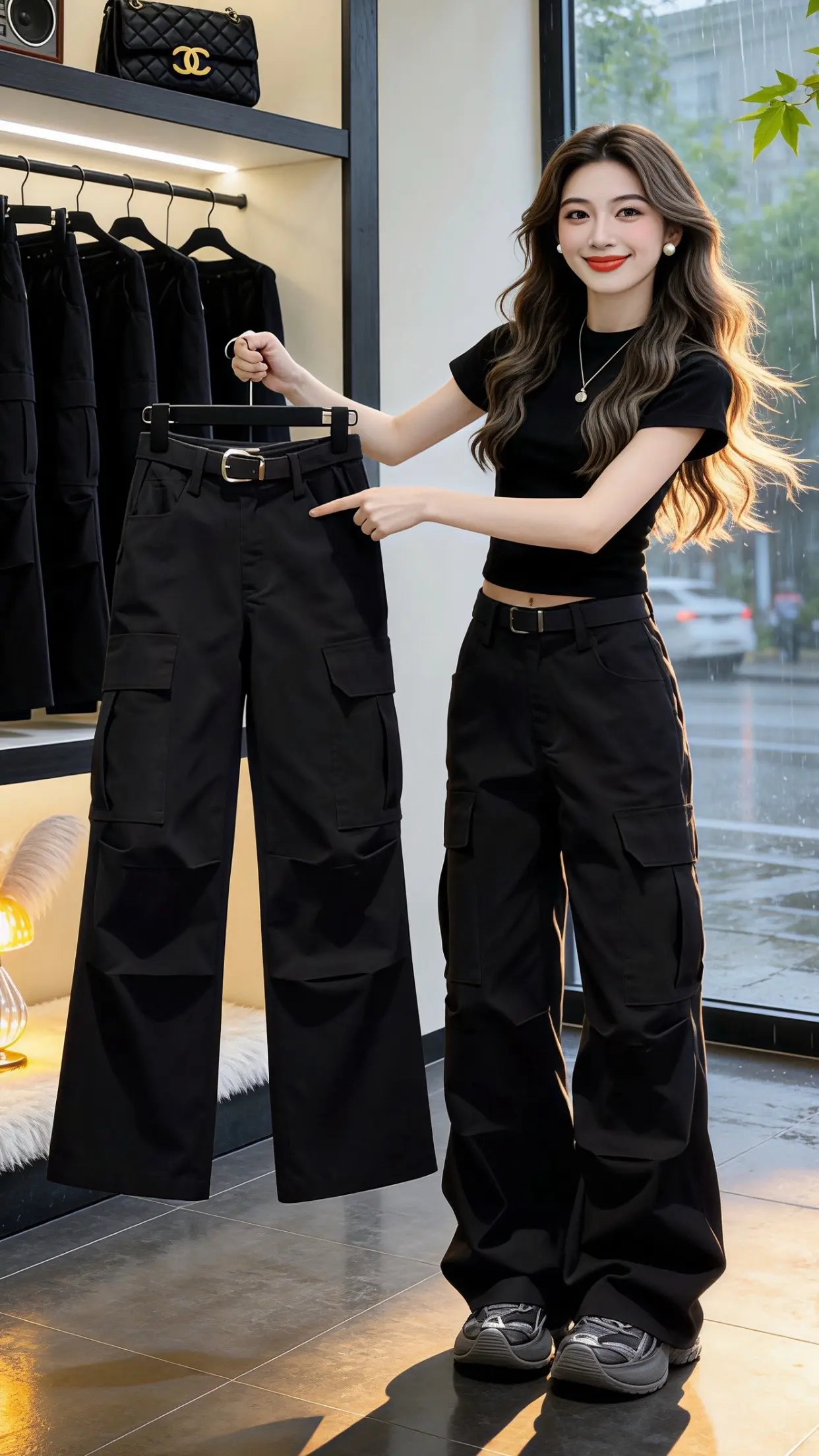 显瘦显高显腿长裤子 高颜值炸街女工装裤 今日份酷辣穿搭 百搭神裤人手一...