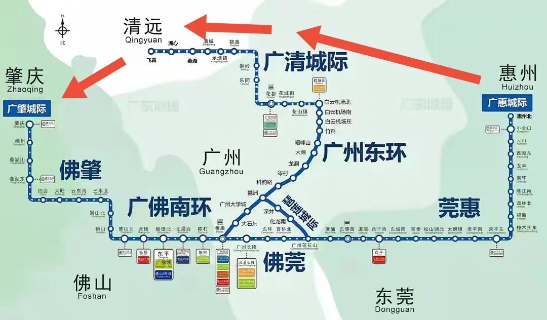 应该新建一条惠州经清远到肇庆的城轨。9月29日，广东大湾区城际轨道正式联网运营。