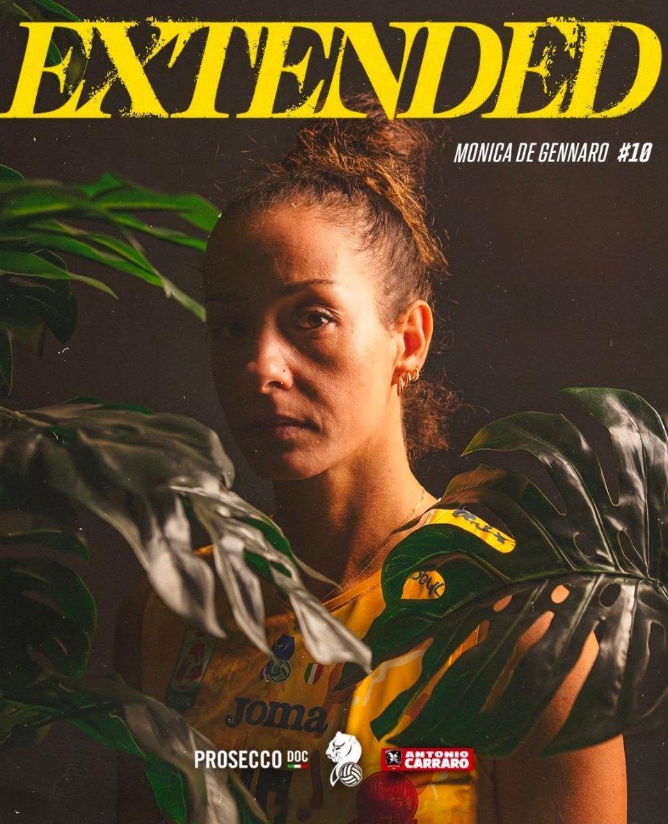 女排世界女排新闻 科内利亚诺宣布他们已经与莫妮卡·德吉纳罗续约。德吉纳罗明年将在