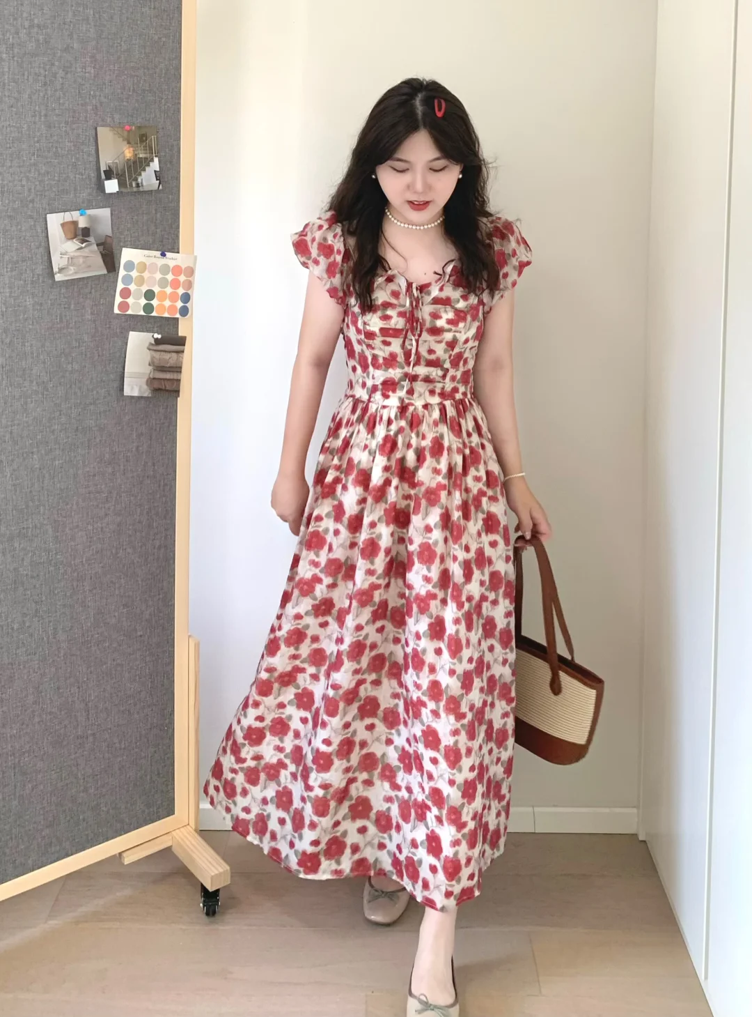🌹夏夜晚风玫瑰小裙～显瘦显气色!!!