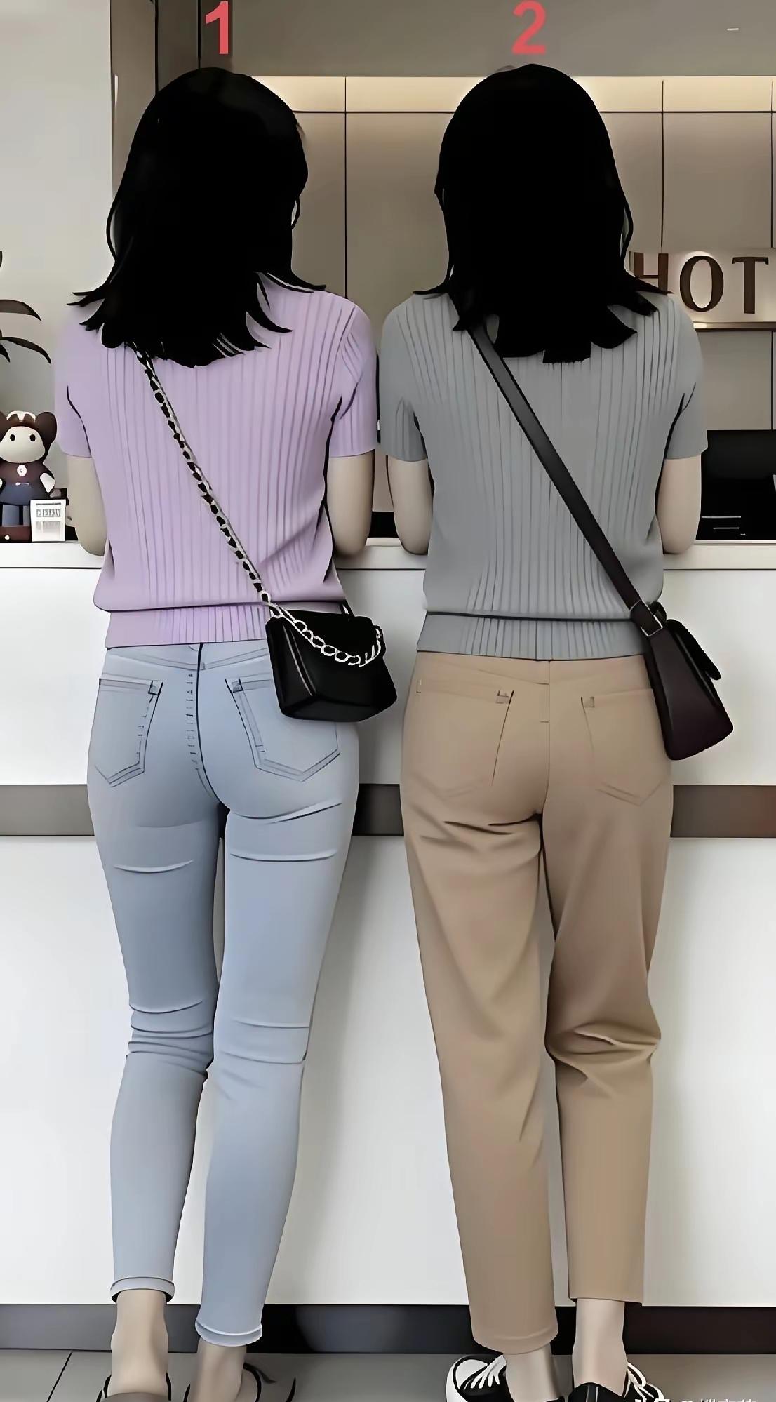 妈妈和女儿逛街，猜猜哪位是母亲哪位是女儿呦！