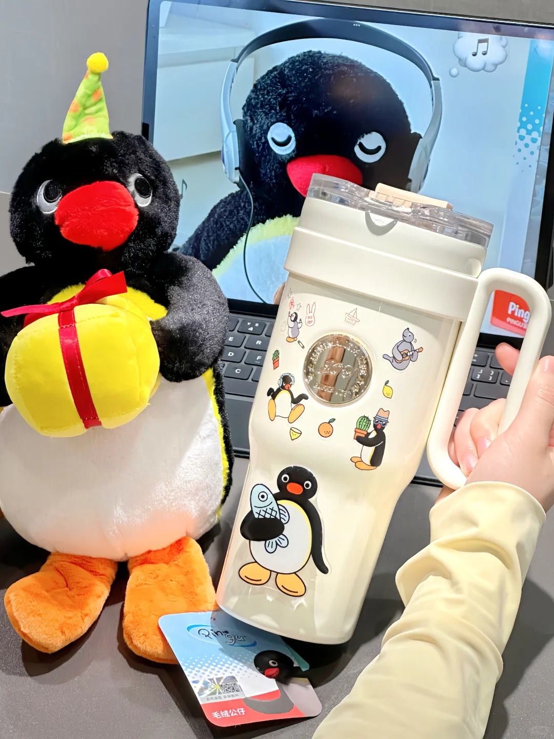好喜欢我的pingu冰霸杯！！