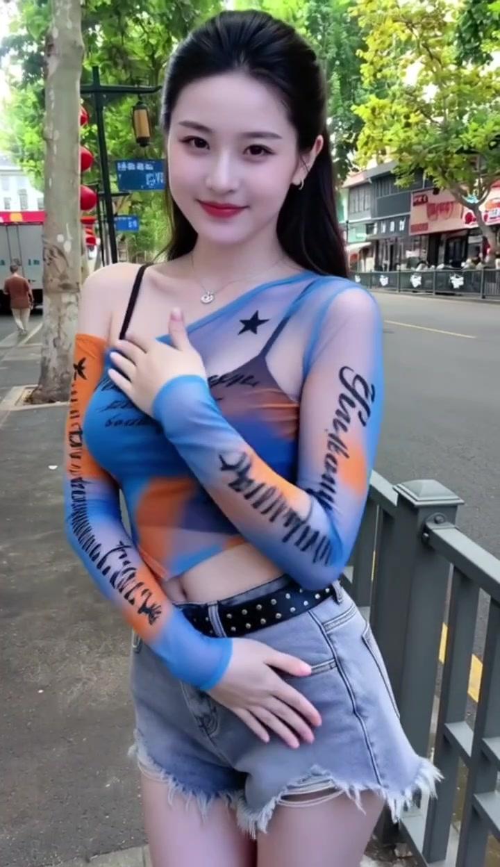 🖤选一件版型挺括的印花短袖T恤，下搭低腰工装短裤，踩一双厚底马丁靴，利落又带点