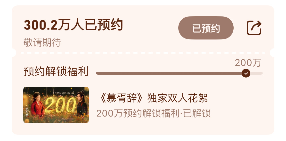 迪丽热巴 陈飞宇 慕胥辞续约破300w了，明天应该有新物料。 