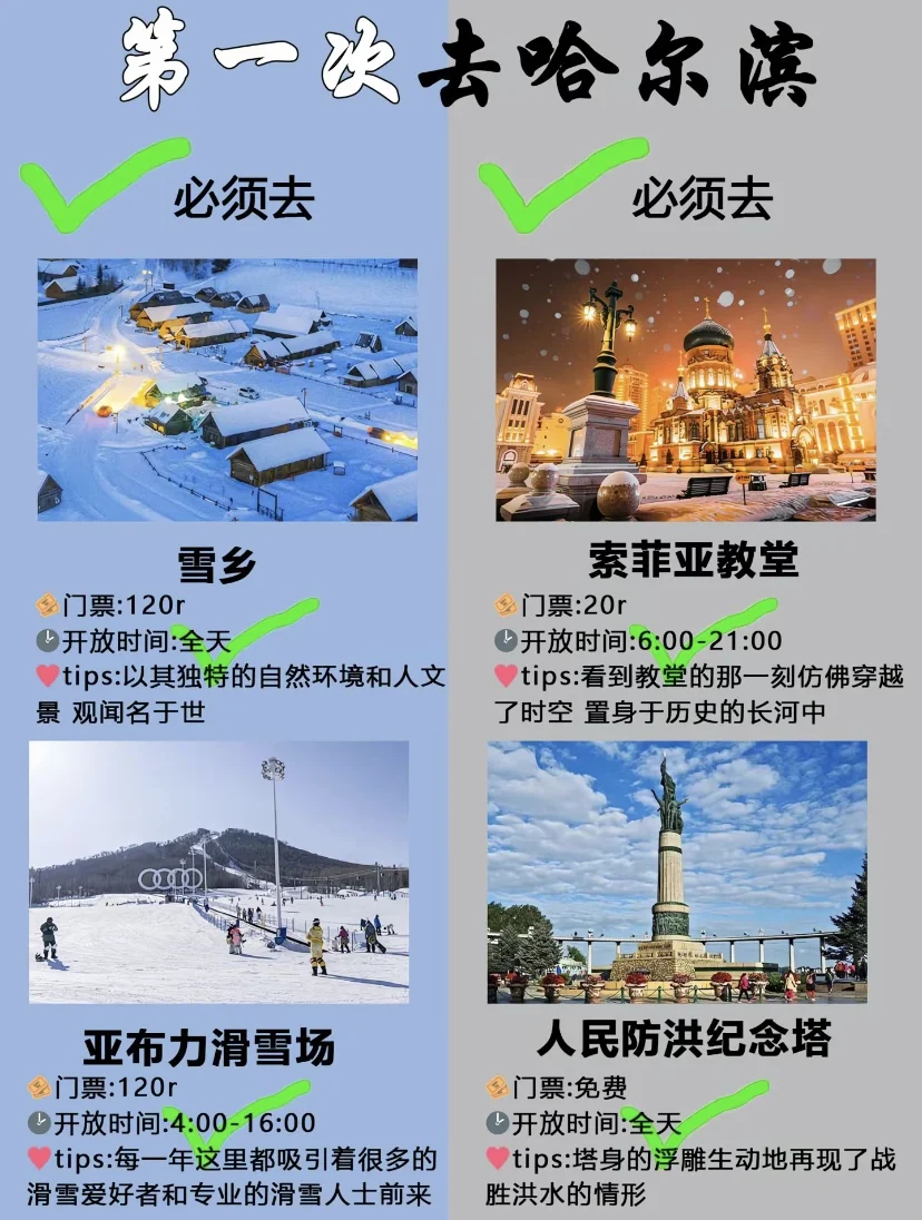 12-2月第一次来哈尔滨旅游的姐妹，码住啦！