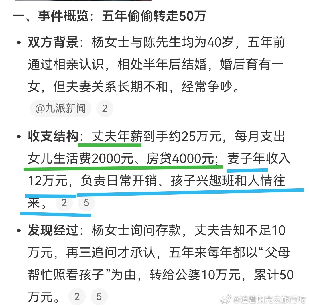 女子因丈夫私自给公婆转50万怒提离婚的相关内容，来智搜看看。这位男的很鸡贼，他负