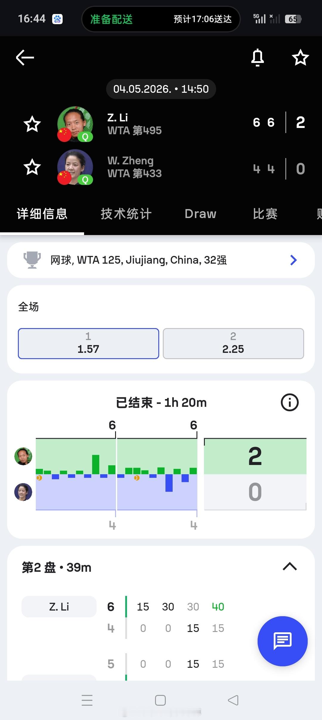 小花小草资讯 【🇨🇳九江WTA125】女单第一轮资格赛突围的🇨🇳李宗钰6