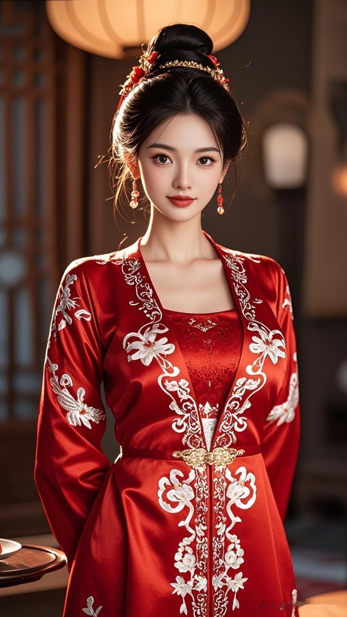 红衣美人，华发金簪。你喜欢什么类型的老婆 穿越时空的古典美人，红衣华裳，惊艳了时