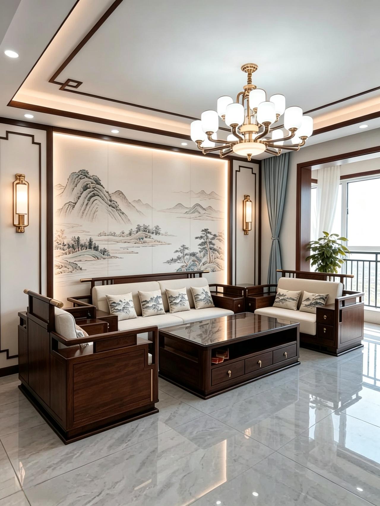 新中式家具 新中式沙发 全屋定制家具 客厅搭配 新中式装修风格