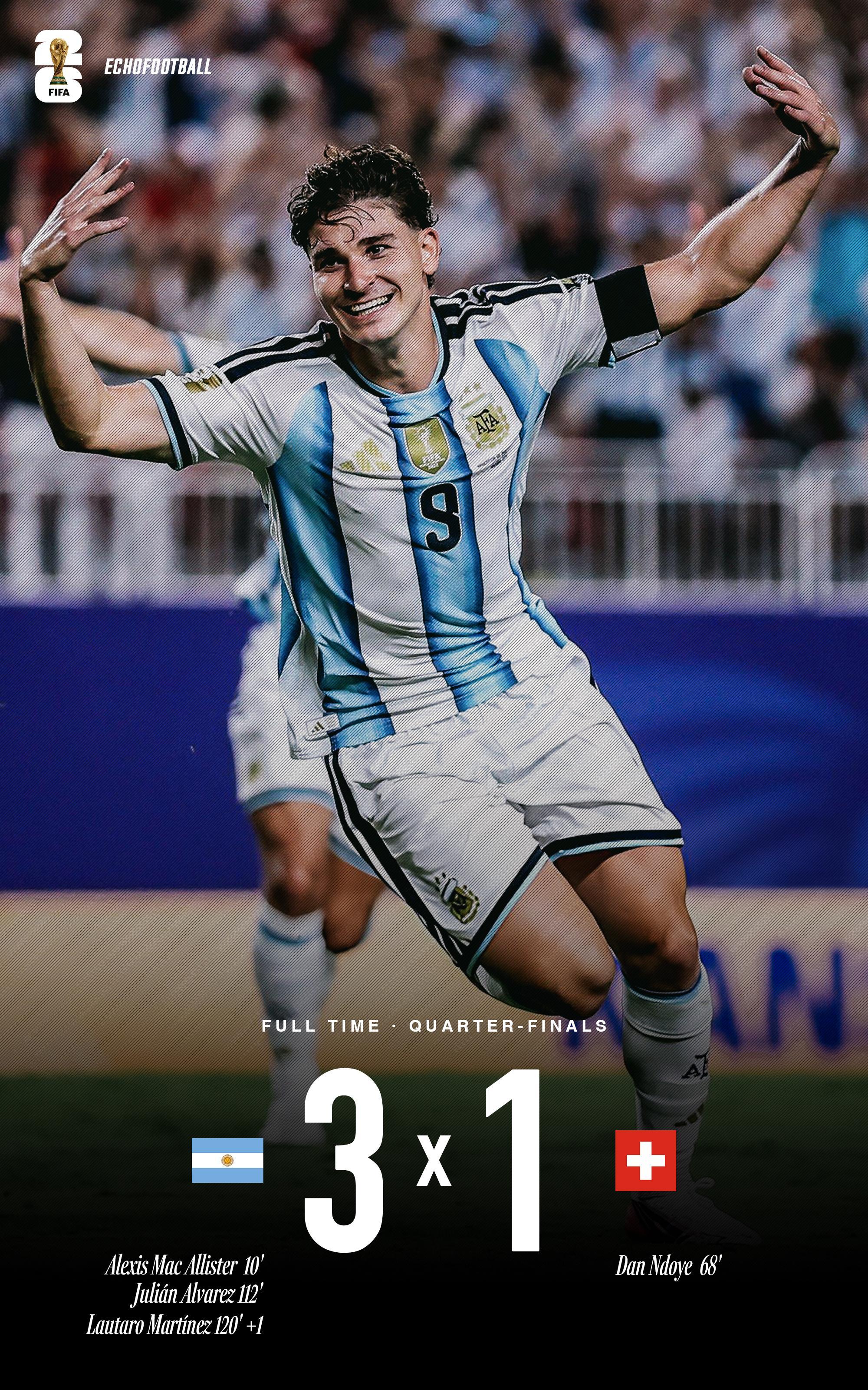 世界冠军，向着他们的卫冕目标，再进一步！🇦🇷世界杯阿根廷3比1瑞士阿根廷晋级