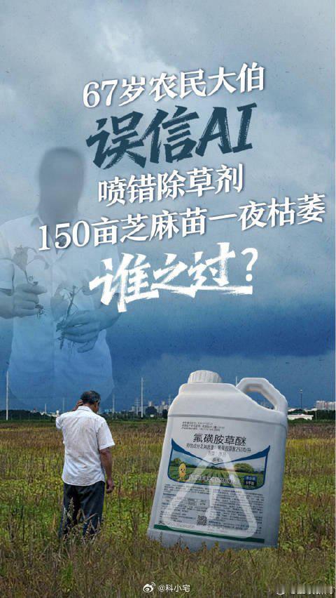 安徽农户轻信AI，选择AI推荐的农药方案，结果150亩芝麻苗一夜全枯 