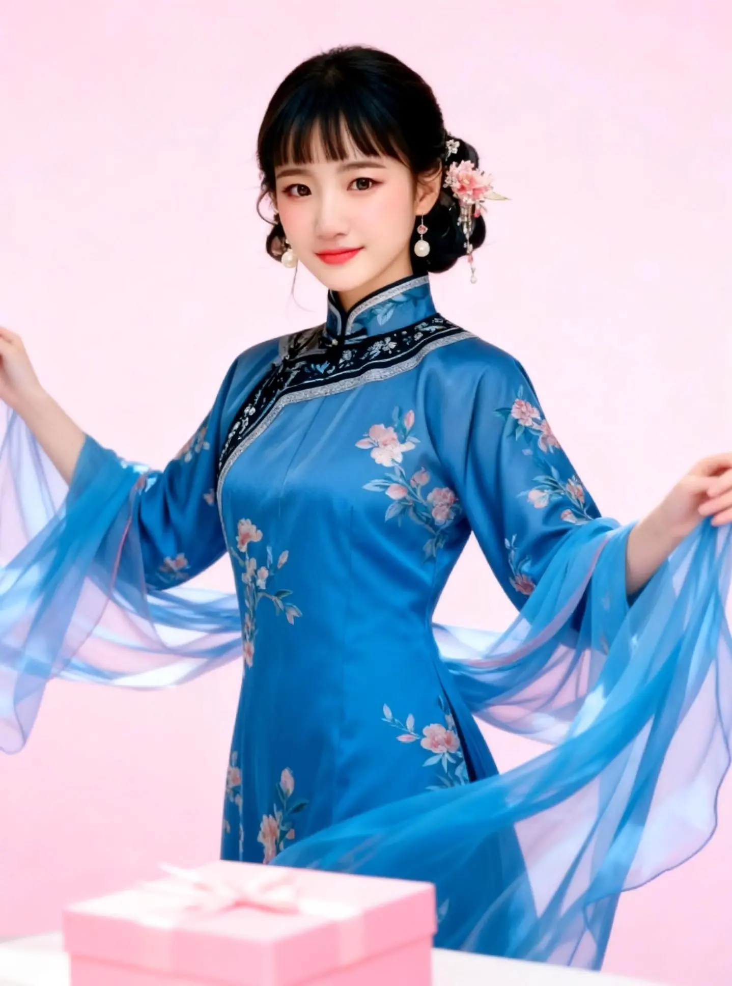 AI粉调旗袍照 ai创作