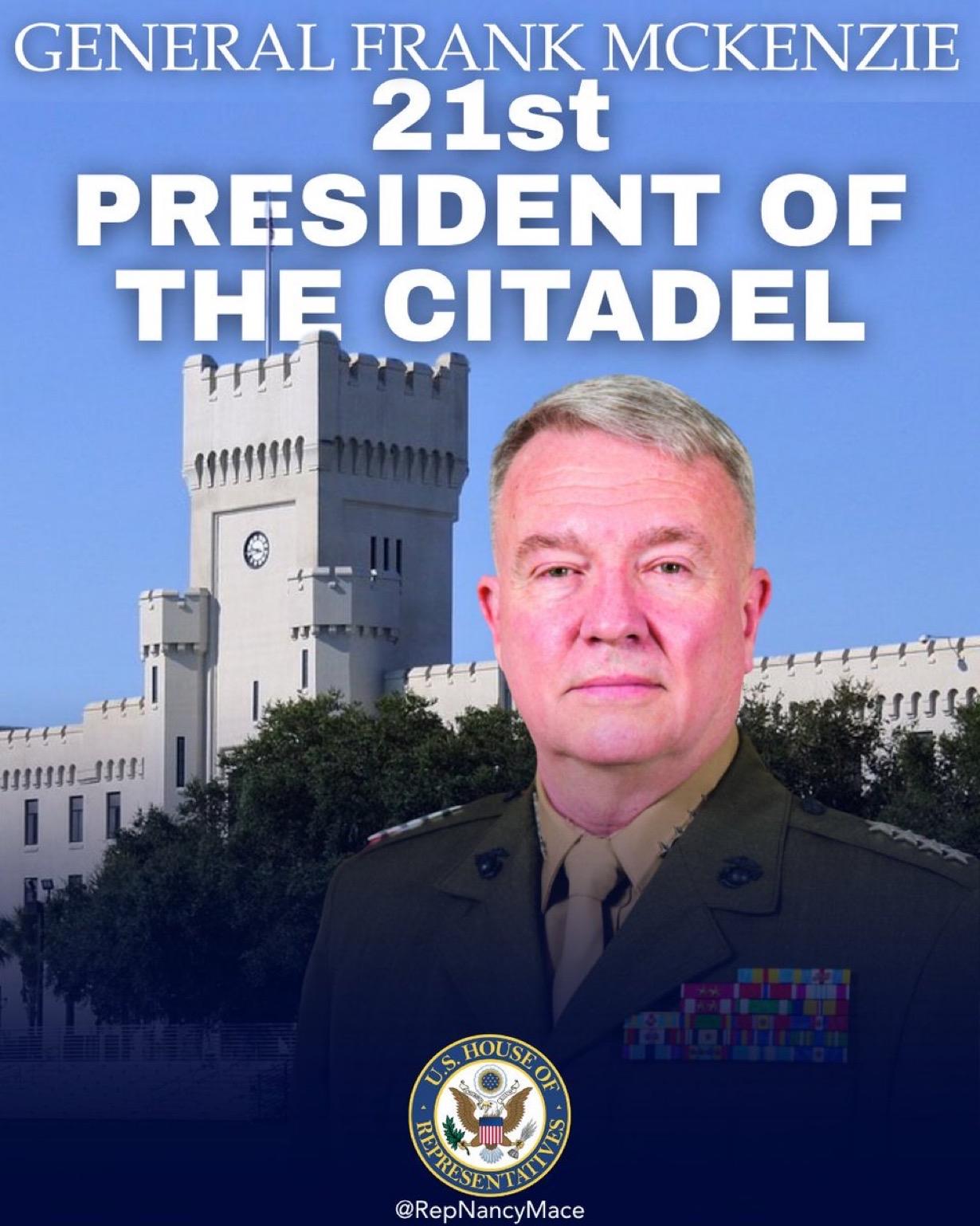 美国西点军校理事会选举弗兰克·麦肯齐Frank McKenzie将军为新任校长（