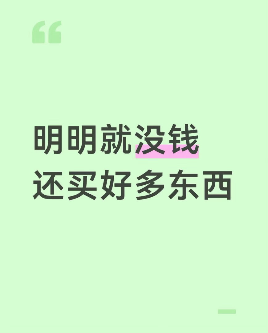 明明就没钱还买好多东西 