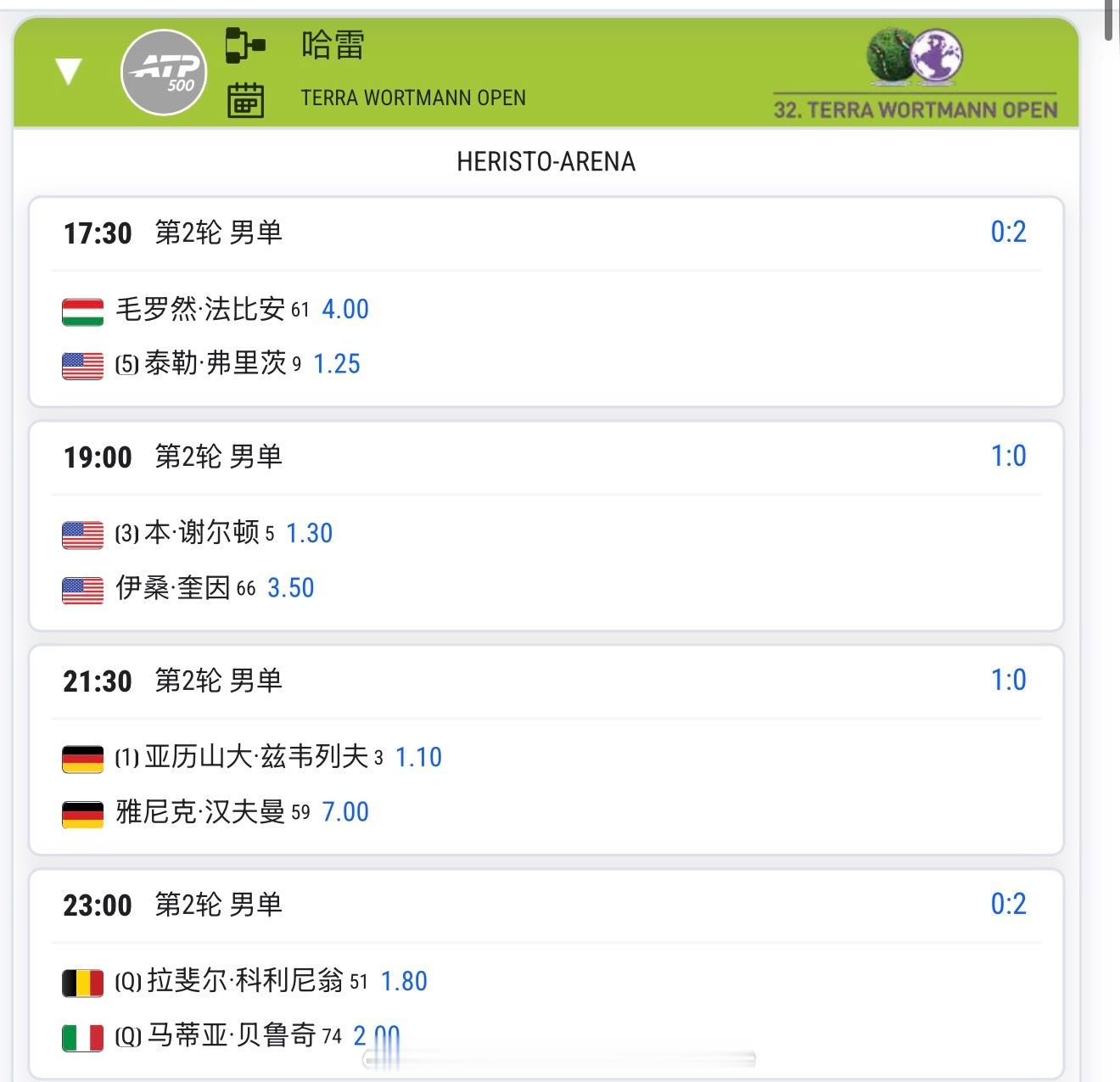 【20260618 比赛赛程+直播赛程】21：30凯斯vs穆霍娃（咪咕）23：3