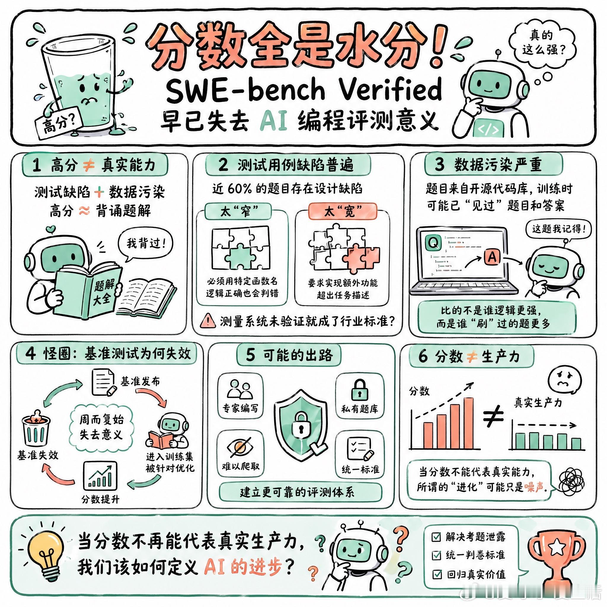 【分数全是水分！SWE-bench Verified 早已失去 AI 编程评测意