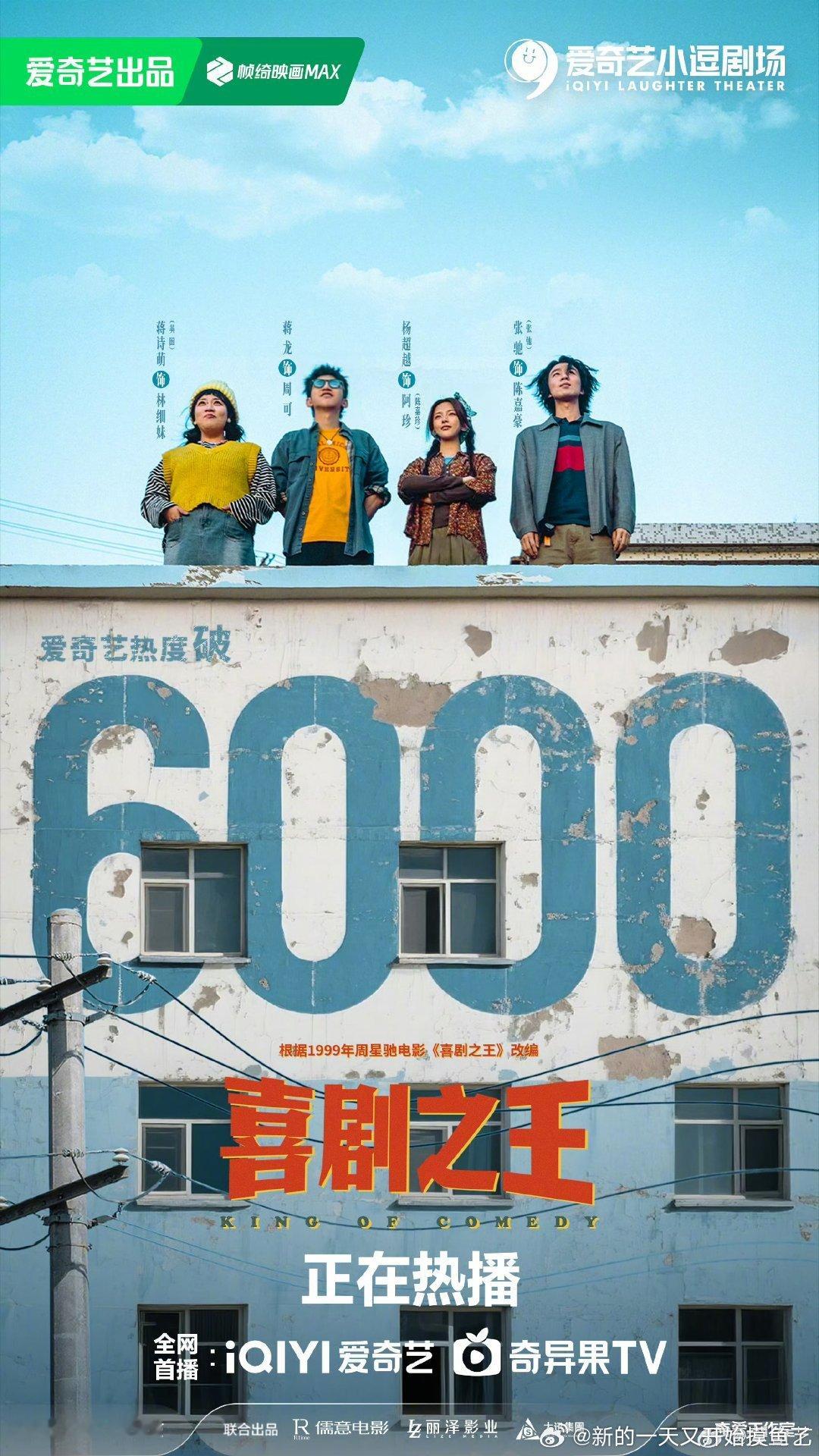 电视剧喜剧之王爱奇艺热度破6000 身边好多朋友都在安利这部剧，热度破六千真的实