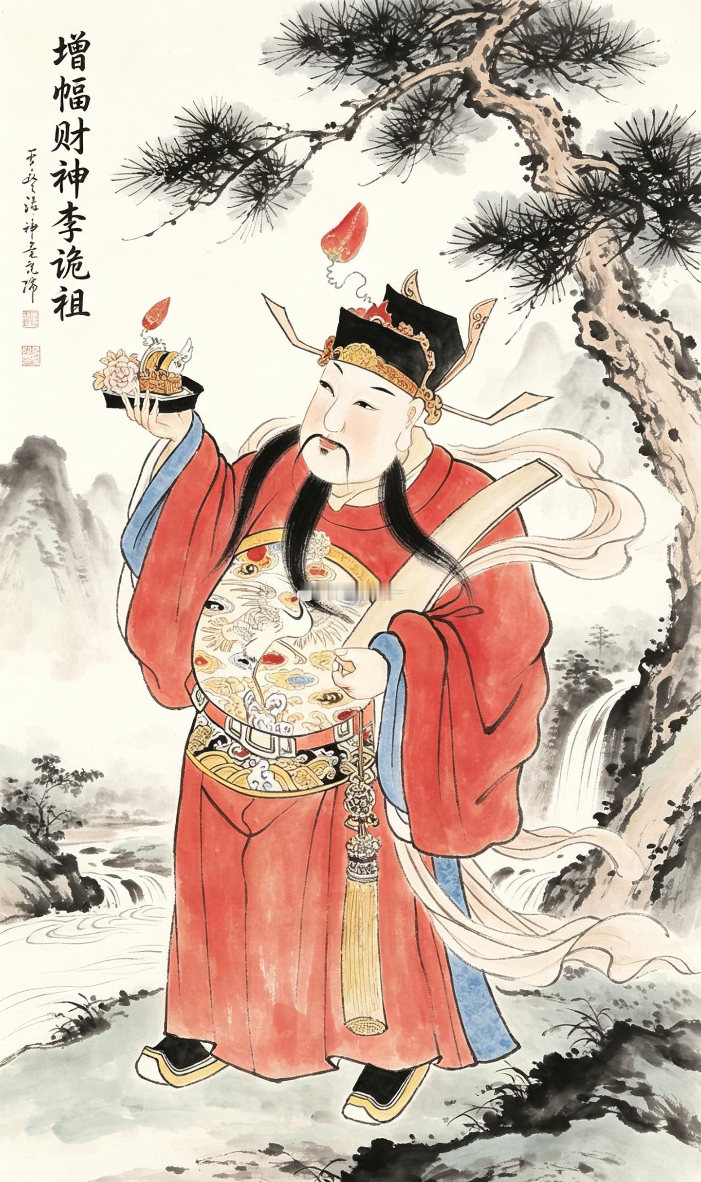 今日礼敬增福财神李诡祖。愿大家的财源循正道而来，福禄随善业而聚；家门少有破耗，百
