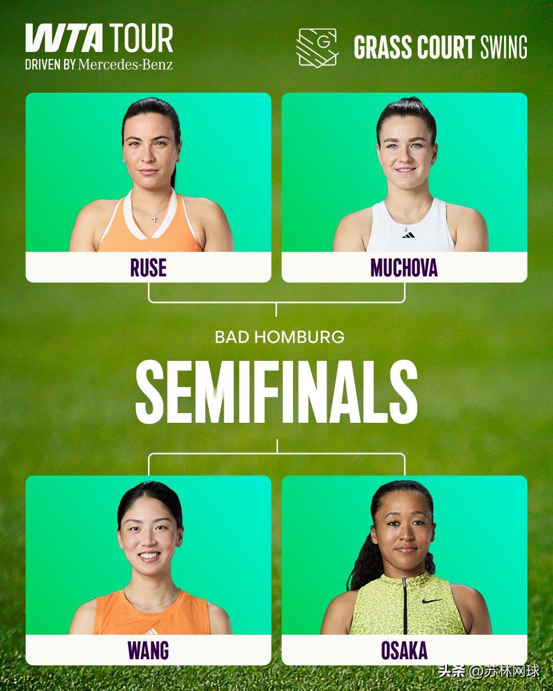 赛事预告
WTA500巴特洪堡半决赛
19：00，🇨🇳王欣瑜vs大坂直美🇯