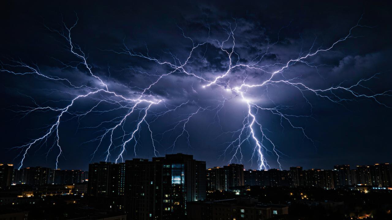 沈阳12小时出现576次闪电12小时狂劈576次闪电沈阳今天的雷雨直接玩出“闪电