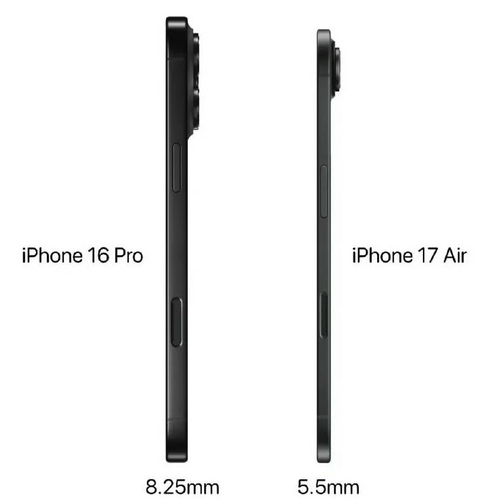 我的天，iPhone 17 Air这么薄的吗？5.5毫米？这就有点酷了哦。喜欢轻