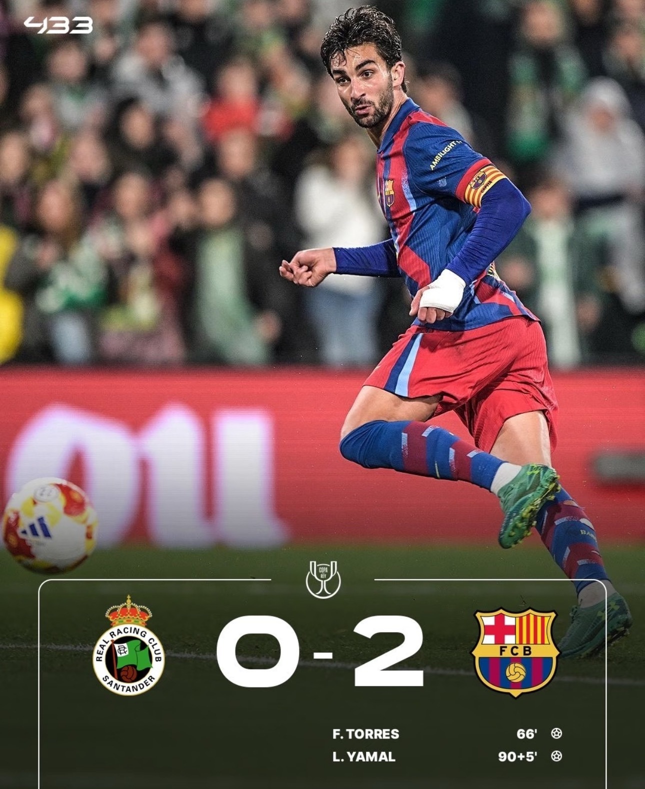 2025-2026赛季国王杯1/8决赛战罢，八强阵容正式揭晓，巴塞罗那领衔7支西