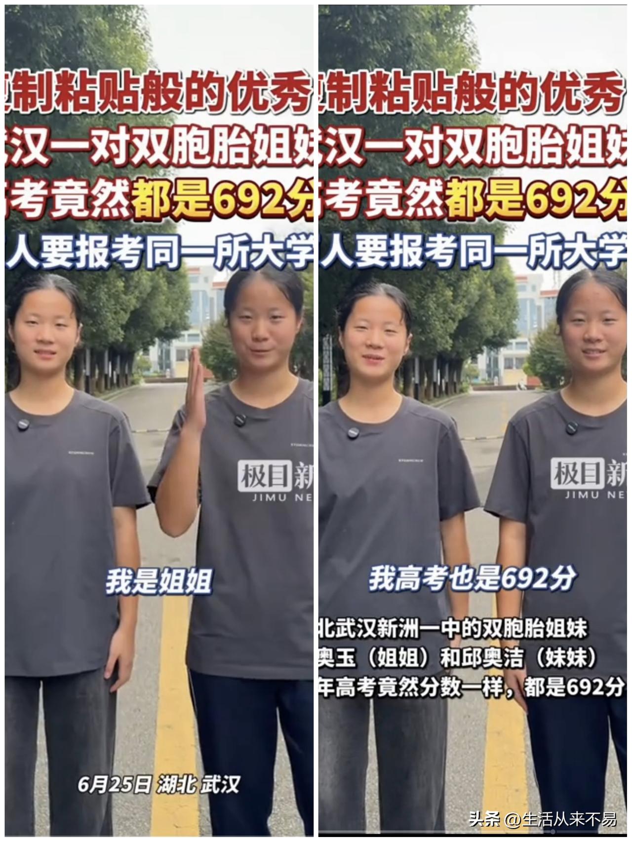 两个女儿看完电脑里的成绩，波澜不惊地来到菜地里正在干活的母亲身边。大女儿轻声问：