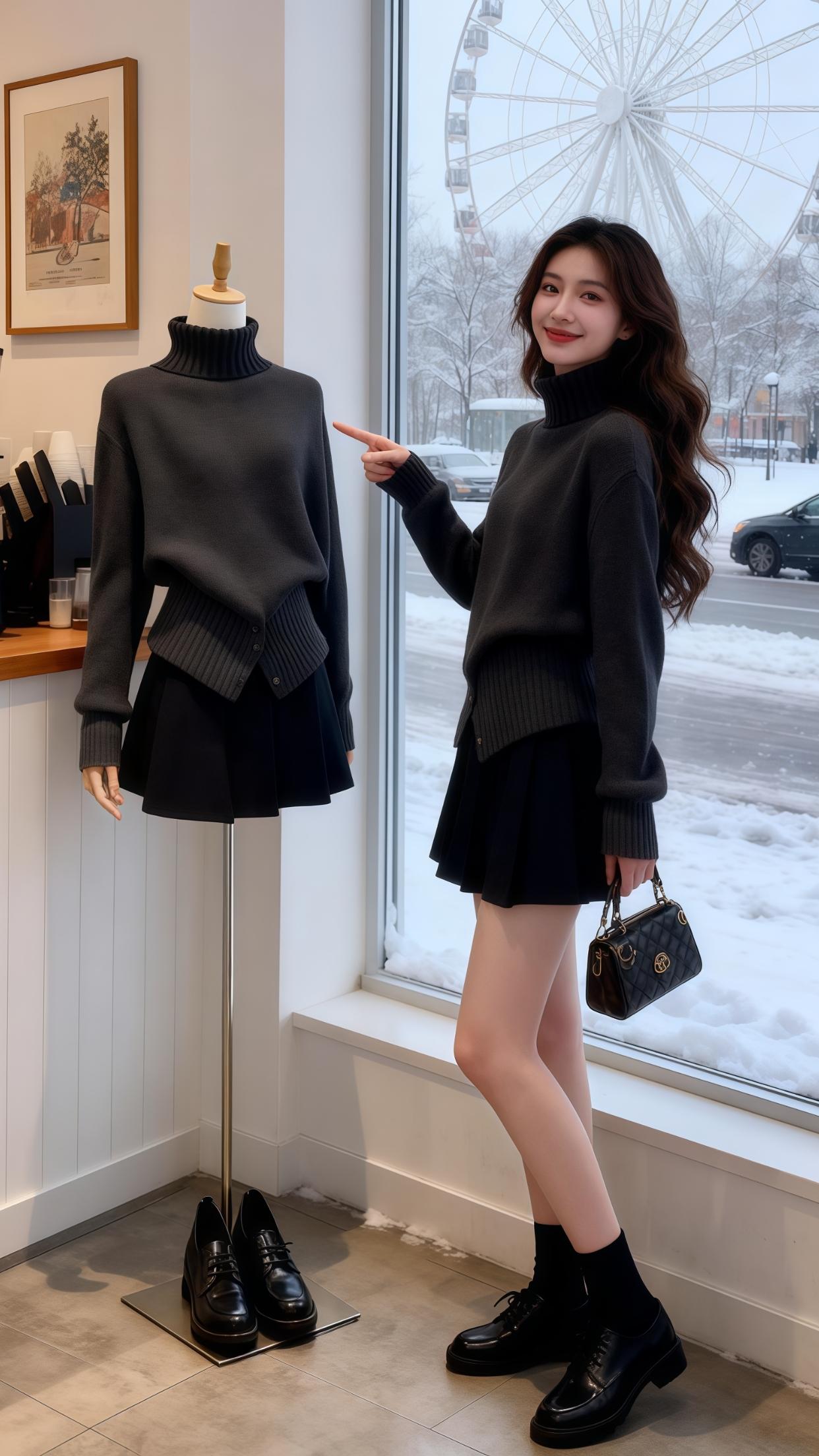 韩系穿搭 针织衫 气质女神穿搭 慵懒风穿搭 气质百搭