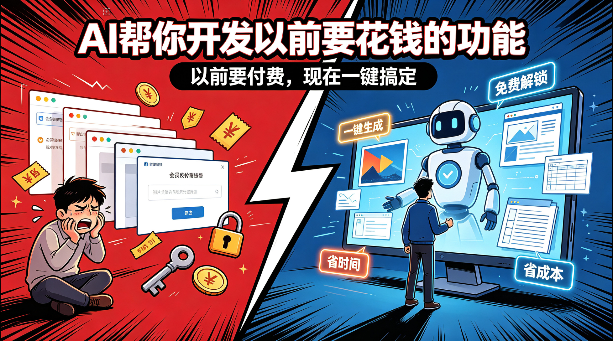 AI帮你开发以前要花钱的功能  说实话以前咱们普通人想做个App，那简直是做梦。